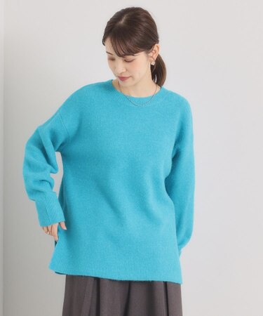 【洗濯機OK】ミックスヤーンクルーニット