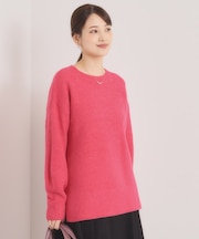 【洗濯機OK】ミックスヤーンクルーニット