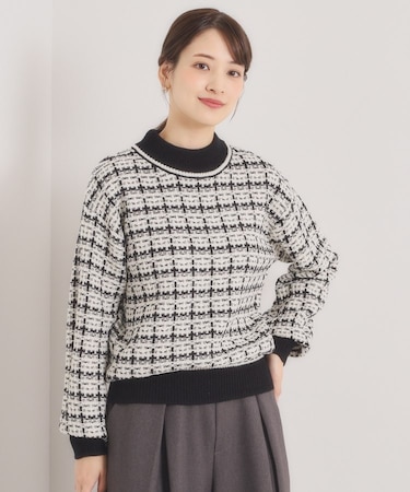 【手洗い可】ツイードニット