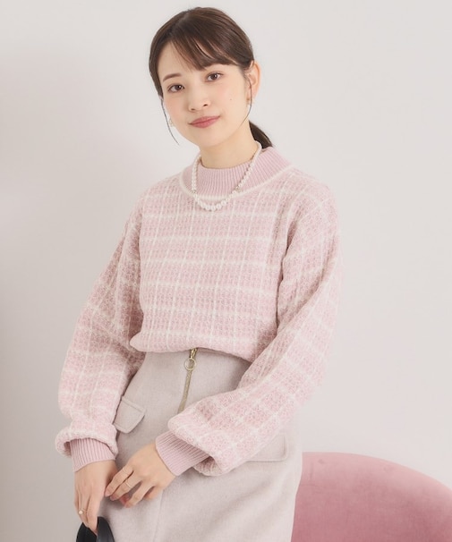 【手洗い可】ツイードニット