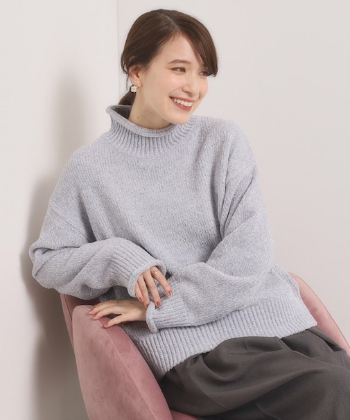 【手洗い可】ベロアモールニット