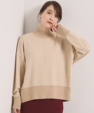 【手洗い可】ダブルジャカード編みニット