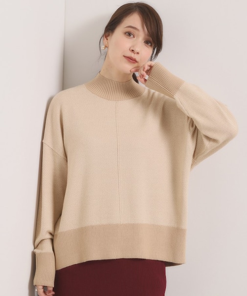 【手洗い可】ダブルジャカード編みニット