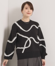 【手洗い可】ニュアンス柄ニット