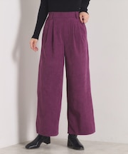 【洗濯機OK/ウエストゴム】コーデュロイワイドパンツ