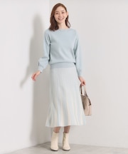 【手洗い可】フレアスカートニットセットアップ