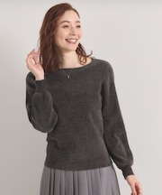 【毛玉防止／洗濯機OK】ボートネックモールニット