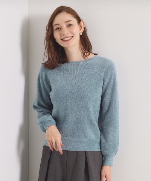 【毛玉防止／洗濯機OK】ボートネックモールニット