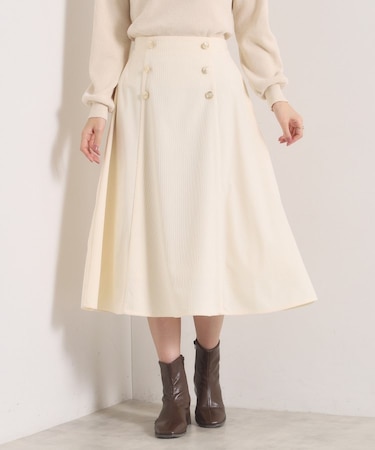 【洗濯機OK／ウエストゴム】コーデュロイスカート