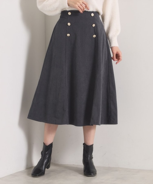 【洗濯機OK／ウエストゴム】コーデュロイスカート