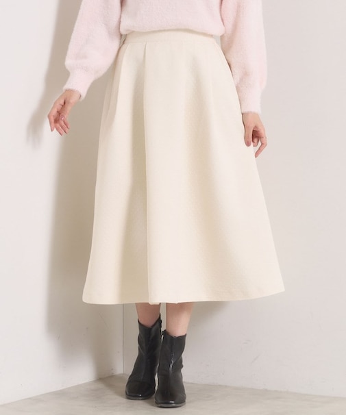 【手洗い可/ウエストゴム】千鳥ジャカードスカート