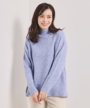 【洗濯機OK】ミックスヤーンハイネックニット