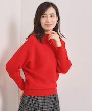 【手洗い可】リブドルマンハイネックニット