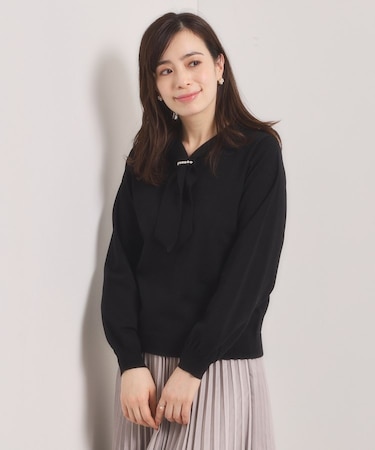 【手洗い可】総針ボウタイニット