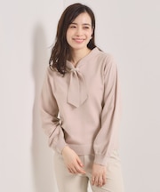 【手洗い可】総針ボウタイニット