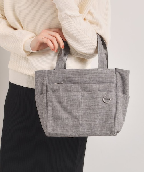 【13ポケット】杢調2WAYトート