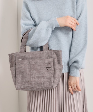 【13ポケット】杢調2WAYトート