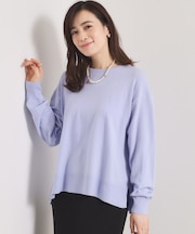 【静電気防止／手洗い可】クリーミータッチクルーネックニット