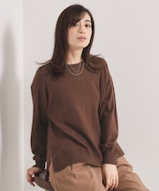 【静電気防止／手洗い可】クリーミータッチクルーネックニット