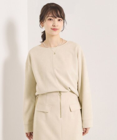 【セットアップ可／手洗い可】カットスエードプルオーバー