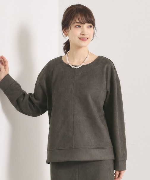 【セットアップ可／手洗い可】カットスエードプルオーバー