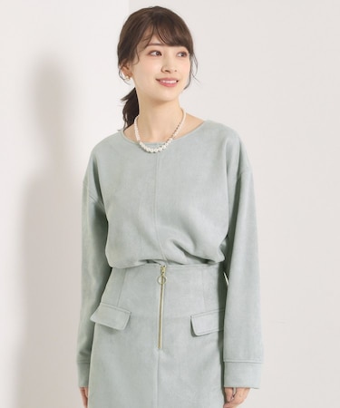 【セットアップ可／手洗い可】カットスエードプルオーバー