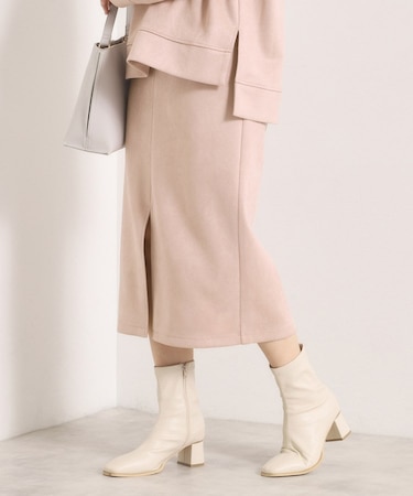 【セットアップ可／手洗い可】カットスエードスカート