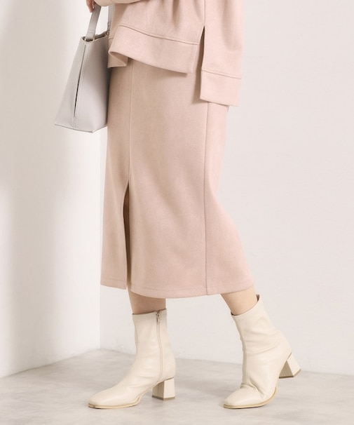 【セットアップ可／手洗い可】カットスエードスカート