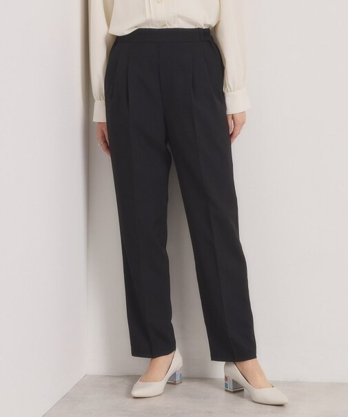 【洗濯機OK／イージーケア】ツイルストレッチテーパードパンツ