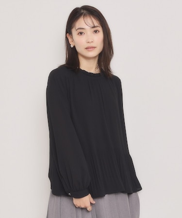 【手洗い可】プリーツブラウス