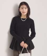 【手洗い可】裾バルーンドッキングニット