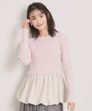 【手洗い可】裾バルーンドッキングニット