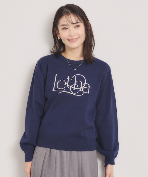 【手洗い可】ロゴ刺繍ニット