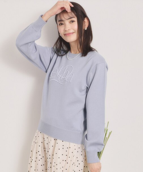 【手洗い可】ロゴ刺繍ニット