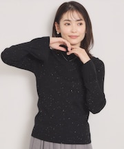 【手洗い可】スパンコールリブニット