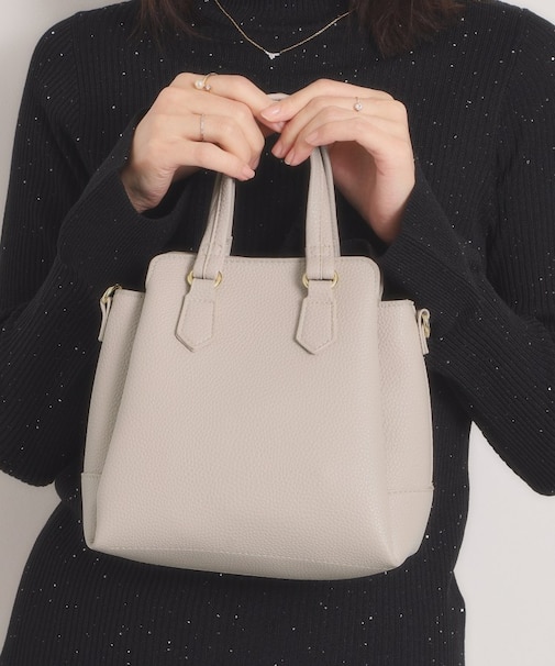 ＜楽もち＞軽量PU三層2WAYトート