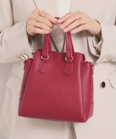 ＜楽もち＞軽量PU三層2WAYトート