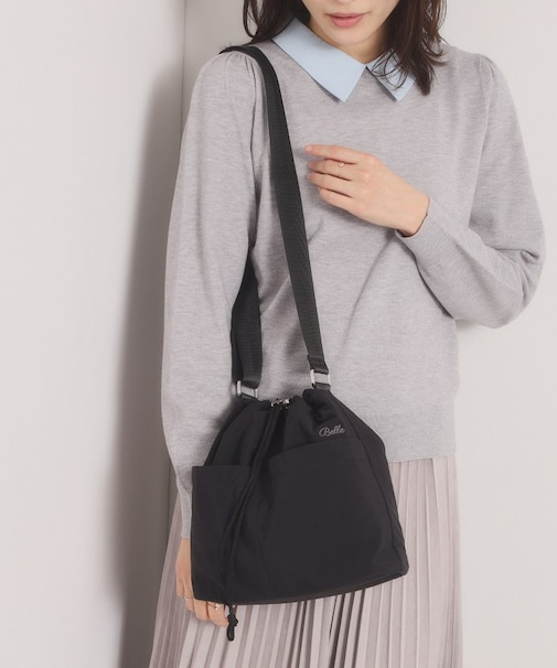 【5ポケット】刺繍ドロストショルダー