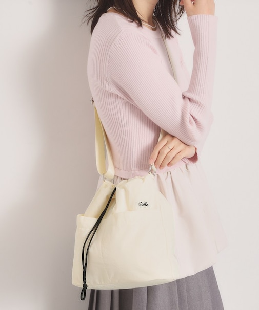 【5ポケット】刺繍ドロストショルダー