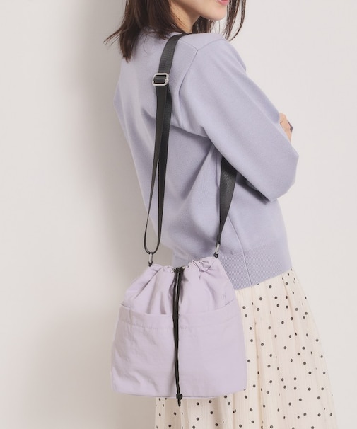 【5ポケット】刺繍ドロストショルダー