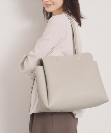 ＜楽もち＞軽量PU三層A4トート