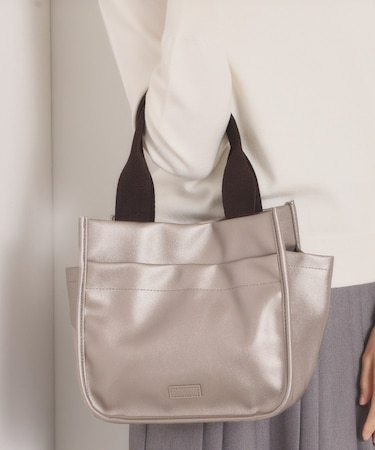 合皮サイドポケットミニトート