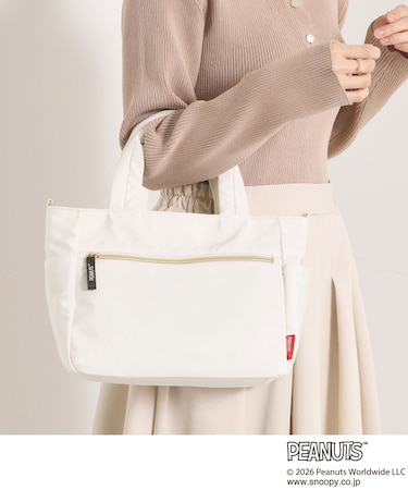 ＜PEANUTS＞裏地総柄2WAYトート