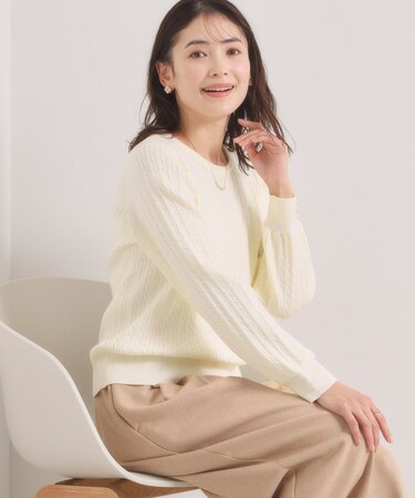 【手洗い可】ミニケーブルニット