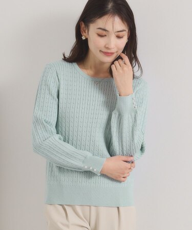 【手洗い可】ミニケーブルニット