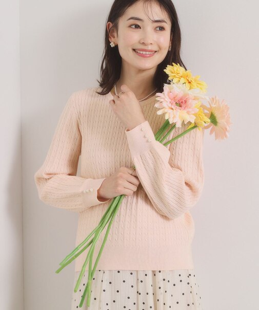 【手洗い可】ミニケーブルニット