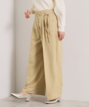 【手洗い可／ウエストゴム】ループベルトワイドパンツ