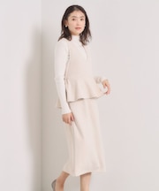 【手洗い可/ウエストゴム】カットスエードジャンスカ