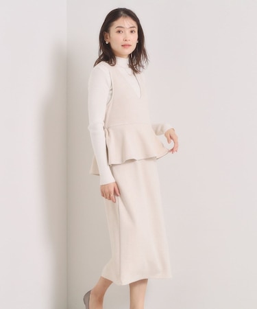 【手洗い可／ウエストゴム】カットスエードジャンスカ