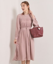 【入卒／手洗い可】サテンベルト付きワンピース